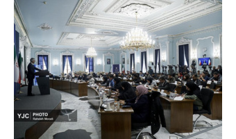 حضور دانشجویان دانشگاه علامه طباطبائی در نشست خبری سخنگوی وزارت امور خارجه